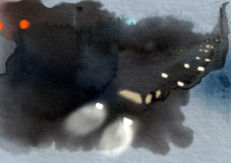 Bil som kör i mörker – illustration av klimatpåverkan och uppdrag för att minska utsläpp.