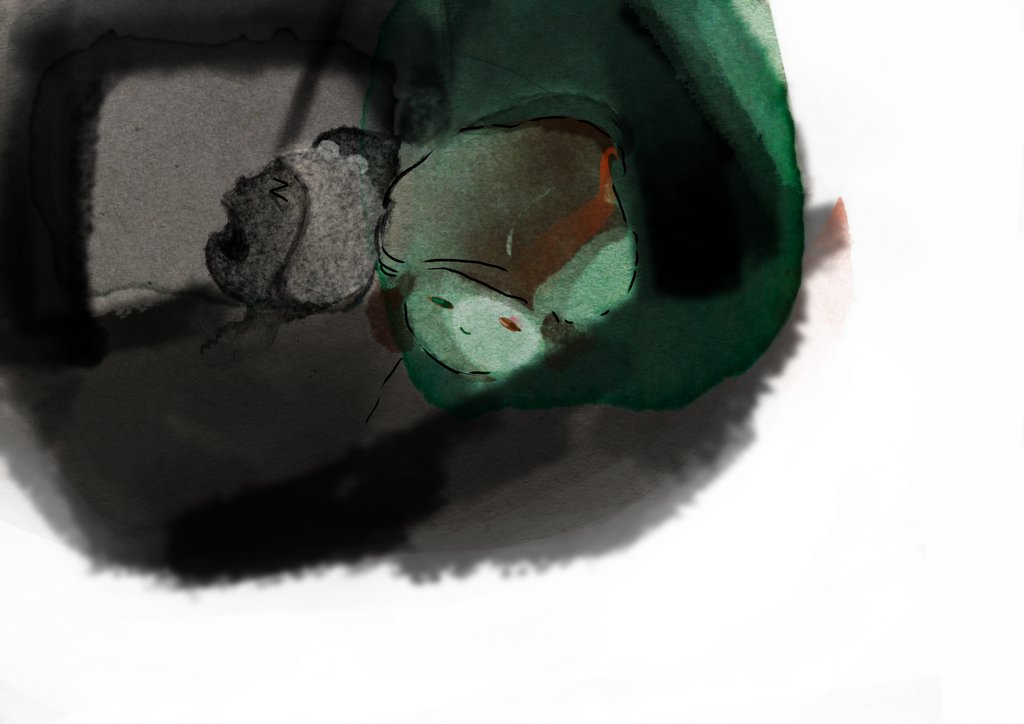 Tecknad billd på  Issbjörnsklubben. Illustration: Nancy Grönholm.